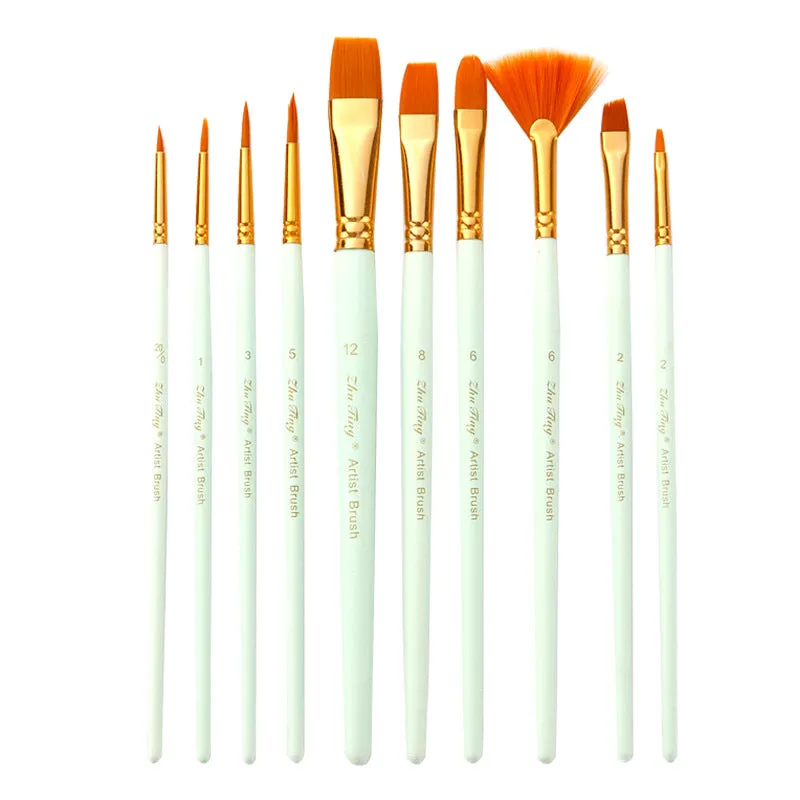 10 Multi-Head  Nylon Hair Brush  Set Watercolor Brush