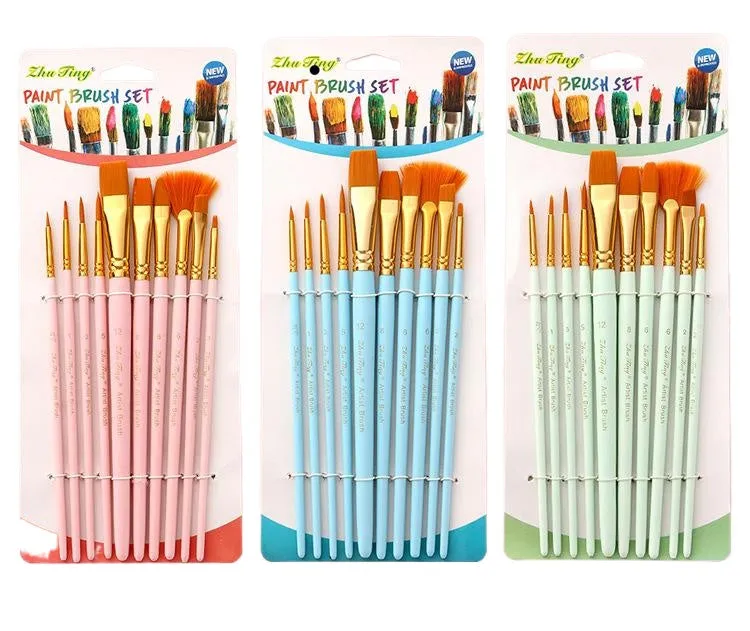 10 Multi-Head  Nylon Hair Brush  Set Watercolor Brush