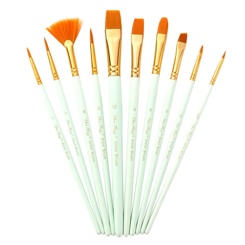 10 Multi-Head  Nylon Hair Brush  Set Watercolor Brush