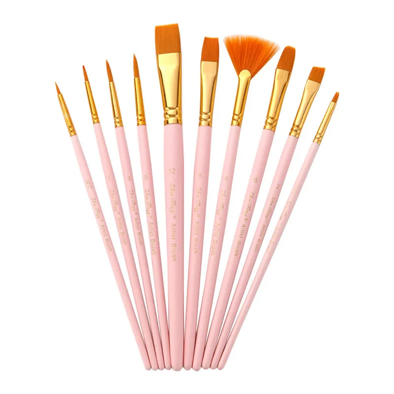 10 Multi-Head  Nylon Hair Brush  Set Watercolor Brush