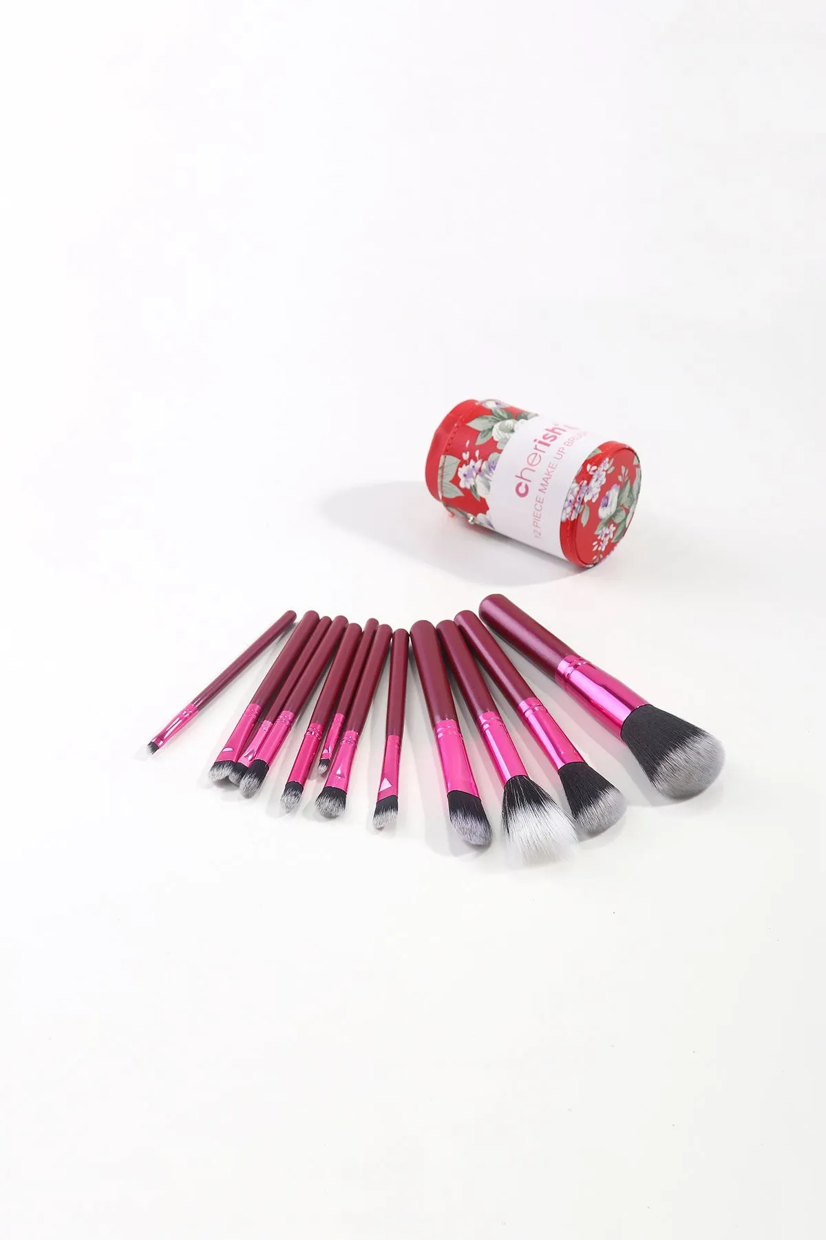 12 Piece Make Up Brush Set in Red