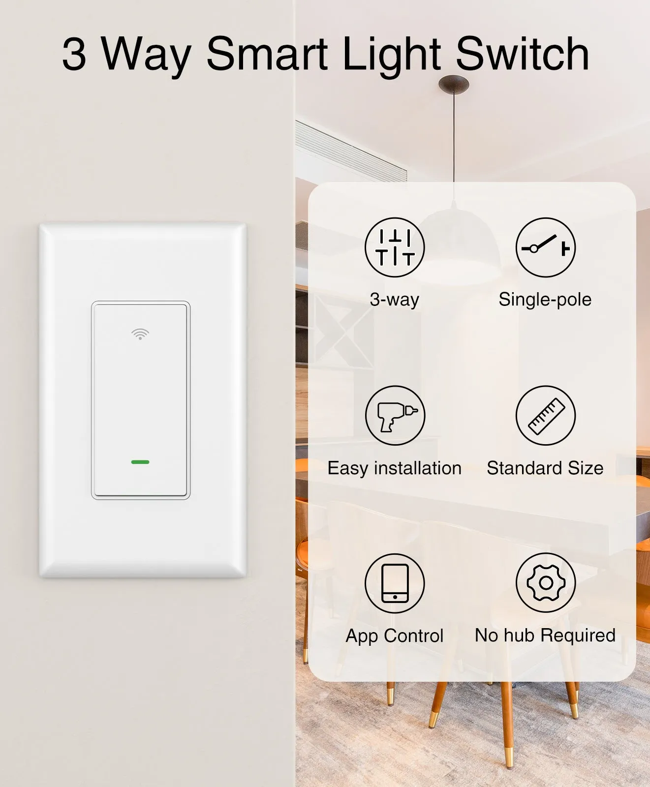 3-Way Smart Light Switch GHomeSmart® SW6