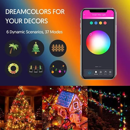 5 Meters Smart WiFi RGB Fairy Lights with 50 LEDs, IP65 for Outdoor Usage, IR Remote, APP & Voice Control