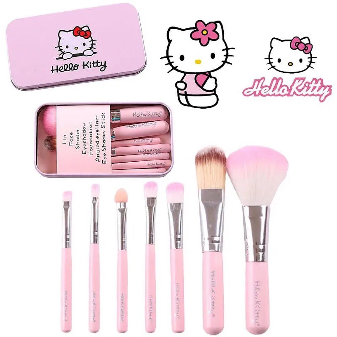 7pcs Cute Hello Kitty Makeup Brushes Set