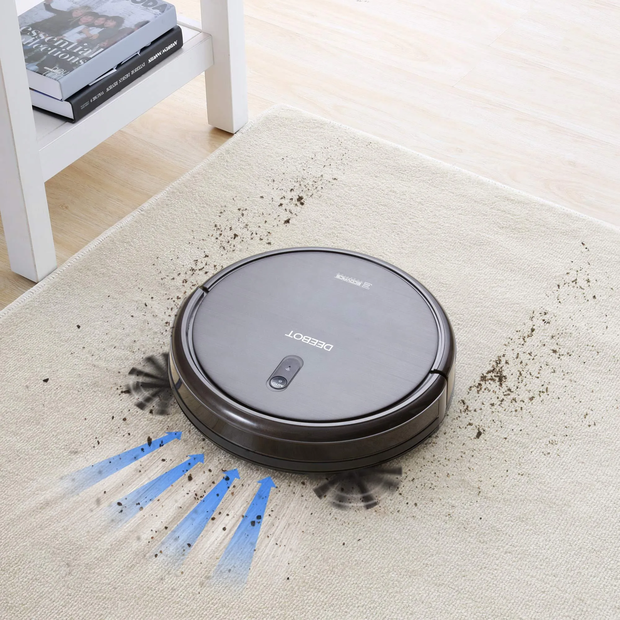 ECOVACS DEEBOT N79S Robotic Vacuum Cleaner with Max Power Suction,  Up to 110 min Runtime, Hard Floors and Carpets, Works with Alexa, App Controls, Self-Charging, Quiet