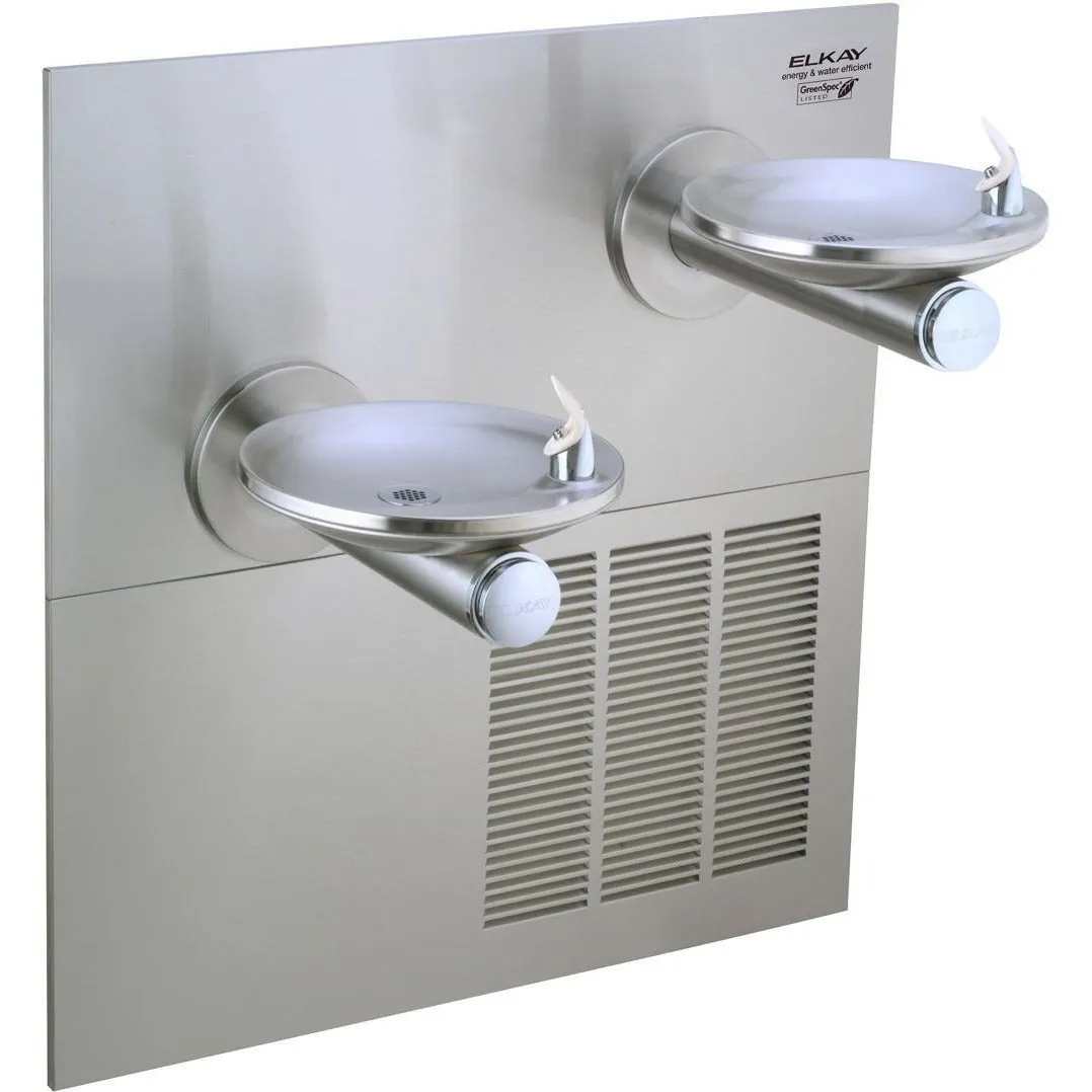 Elkay LRPBGRNM28RAK | In-wall Bi-Level Swirlflo Reverse Drinking Fountain | Filtered, High-efficiency chiller (comes with Mounting Frame)