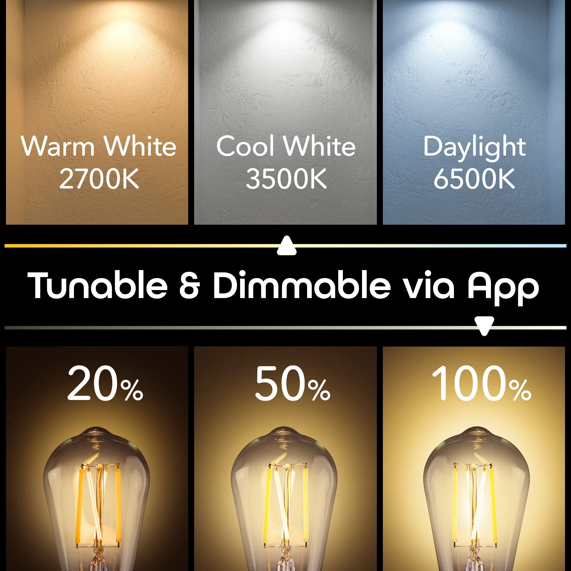 Geeni Lux Edison ST21 Smart Bulb - Tunable White (2-Pack)