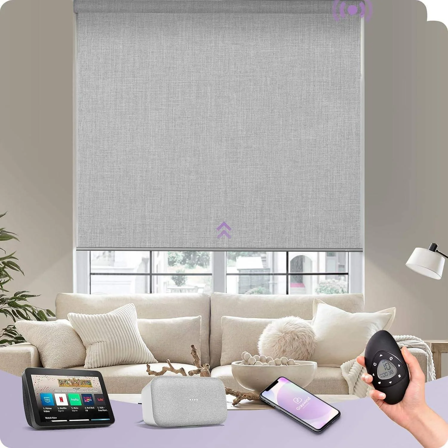 Graywind Motorized Blackout Roller Shades | Fabric Series | Customizable