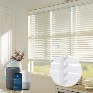 Graywind Motorized Real Wood Blinds |  Basswood White | Customizable