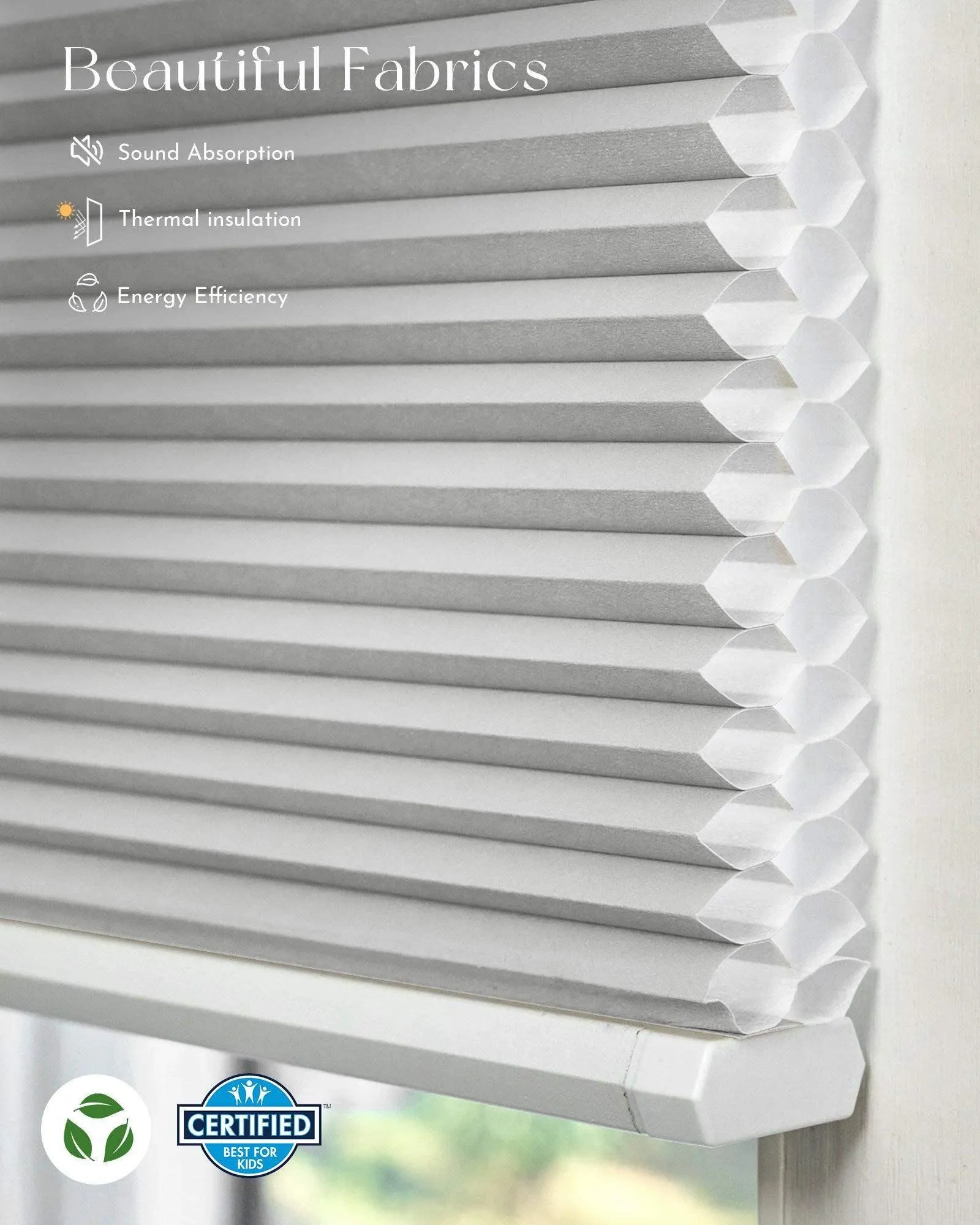 Graywind Motorized Zigbee Cellular Shades | Light Filtering Series | Customizable