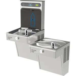 Halsey Taylor HTHB-HVRGRN8BL-WF | Wall-mount Bi-level Bottle Filling Station | Filtered, High-efficiency chiller, HVR-style fountain