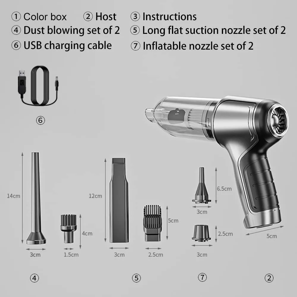 ITEM# 0159   Wireless Handheld Car Vacuum Cleaner, 3 in 1 Keyboard Vacuum Cleaner, 12000PA Powerful Suction Wireless Handheld Mini Vacuum Cleaner, Portable Vacuum Cleaner for Car, Office, Home Cleaning (Watch Video)