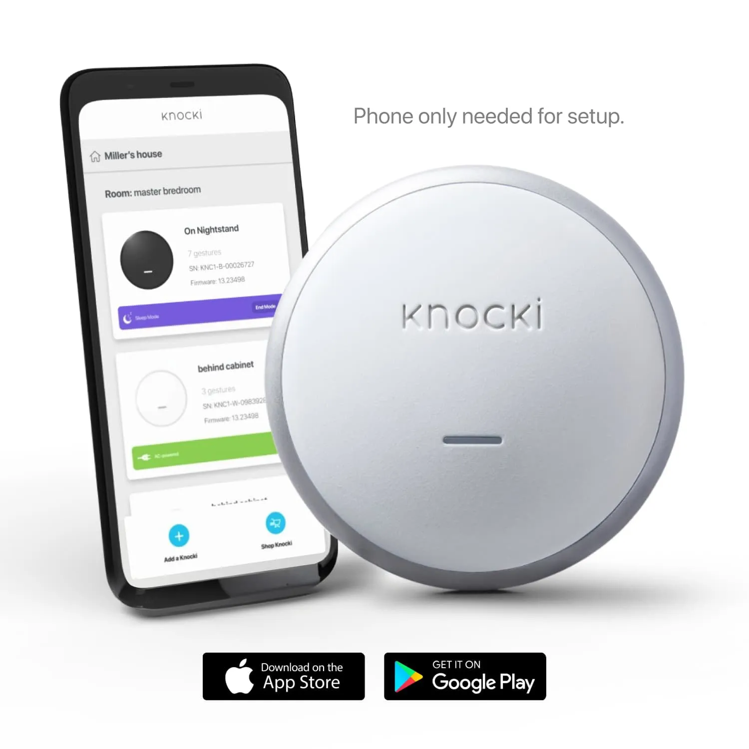 Knocki Original Smart Device - Add Touch Control to Any Surface