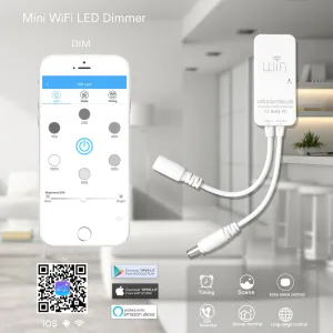 Mini WiFi APP LED Strip Controller for 3528 5050 Single Color RGB RGBW RGBCCT Alexa Voice DC9V-24V