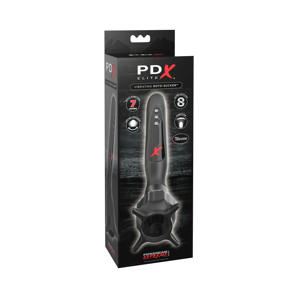 PDX Elite Vibrating Roto-Sucker Black