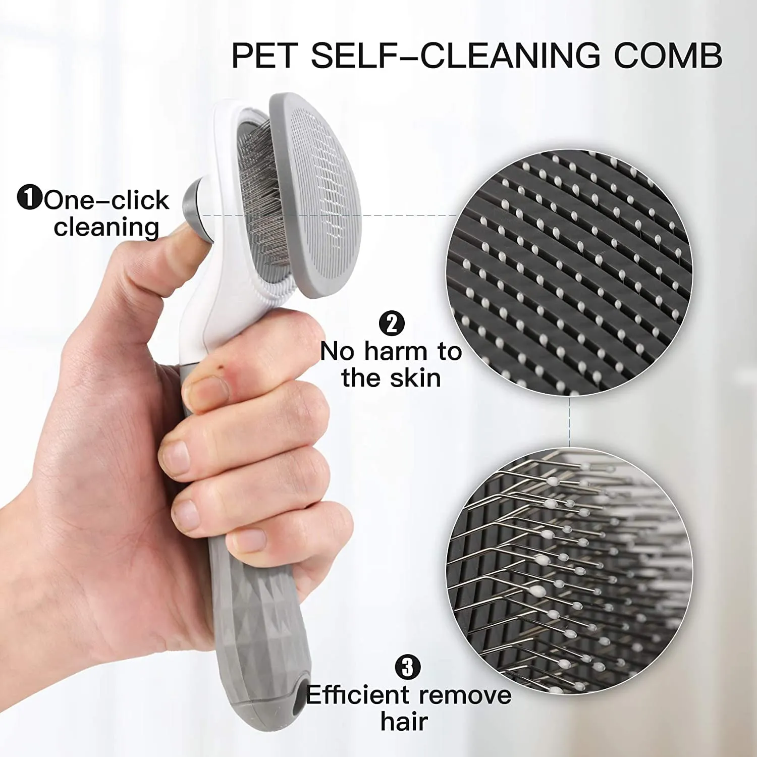 Self-Cleaning Pet Fur Remover Brush