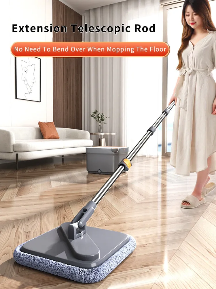 Self-Cleaning Rotary Square Mop With Bucket