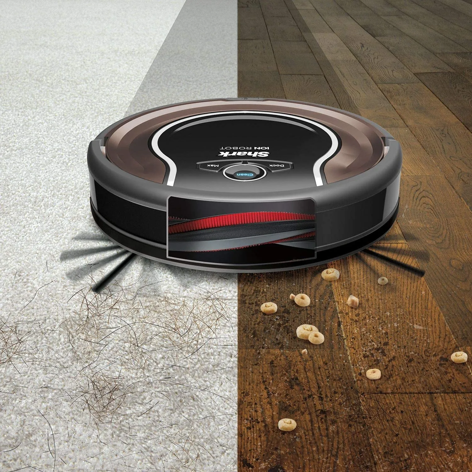 Shark ION Intelligent Smart Sensor Navigation Robot Vacuum Cleaner for Home, Brown (RV725N)