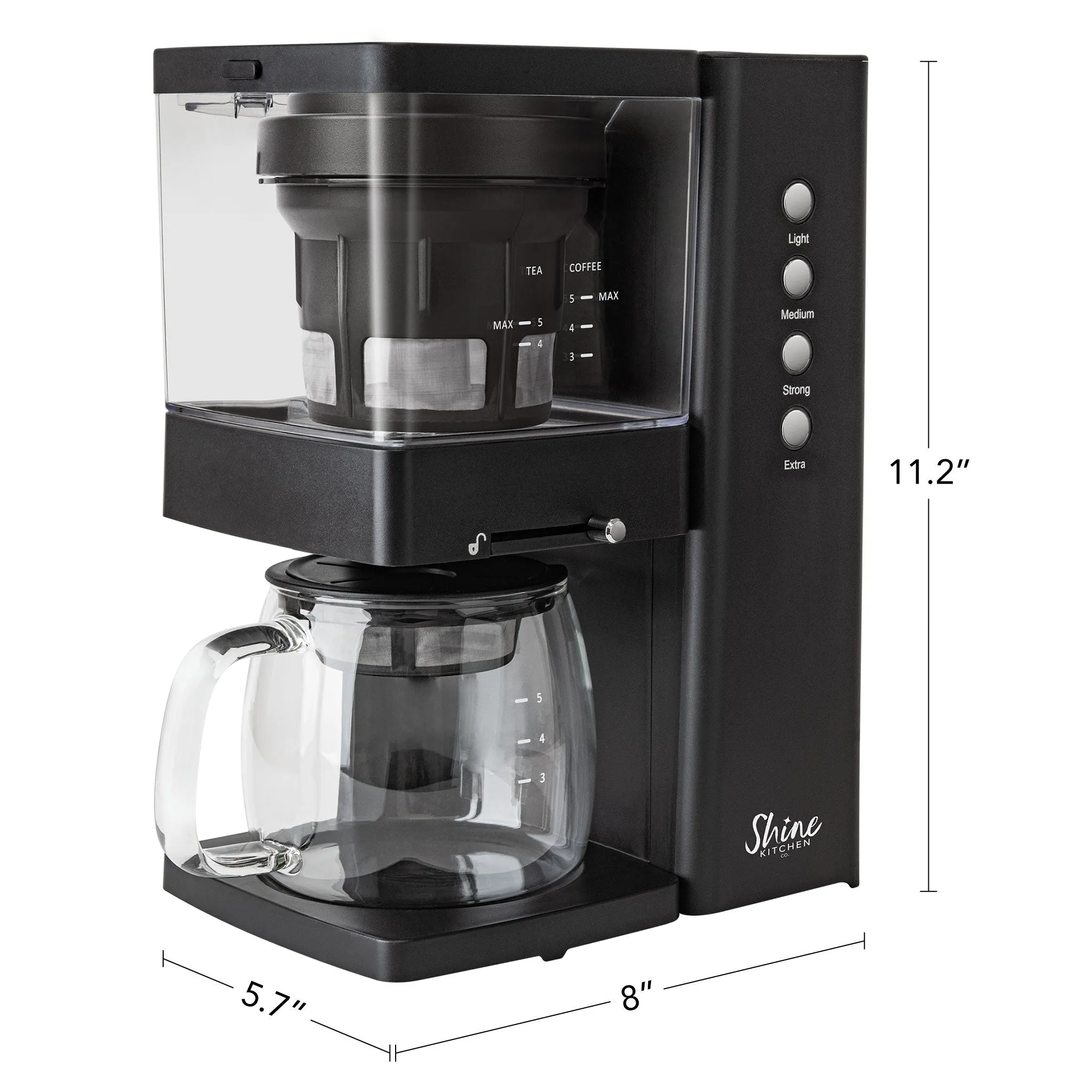 Shine Kitchen Co. Rapid Cold Brew Coffee & Tea Machine with Vacuum Extraction Technology