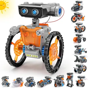 Sillbird STEM 15-in-1 Solar Robots Toys for Boys & Girls Age 8 , Solar or Battery Dual Power Drive DIY Building Science Education Kits