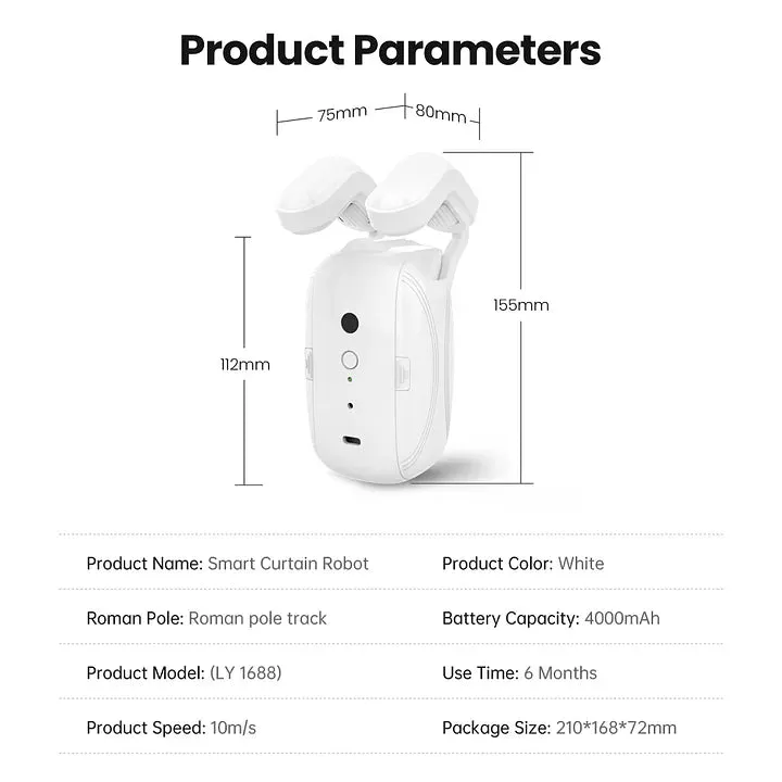 Smart Electric Curtain Robot Automatic Open Remote Control GHomeSmart®