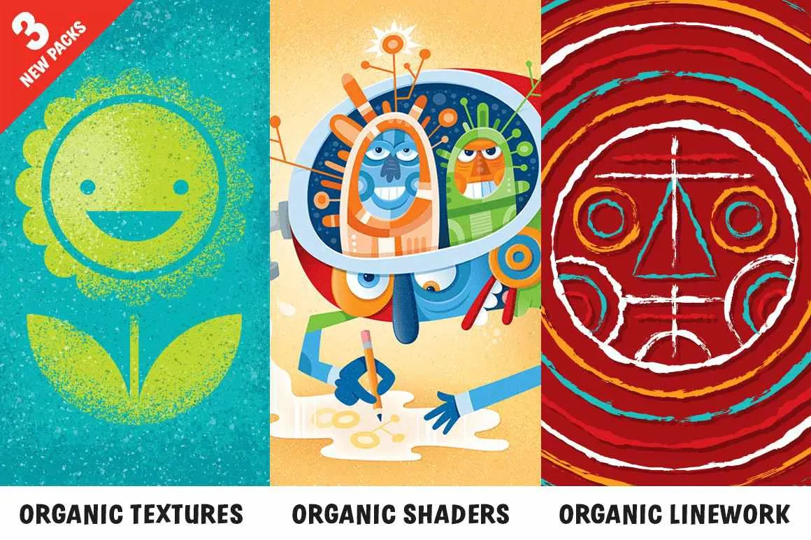 The Awesomely Organic Vector Brush Essential Bundle for Adobe Illustrator